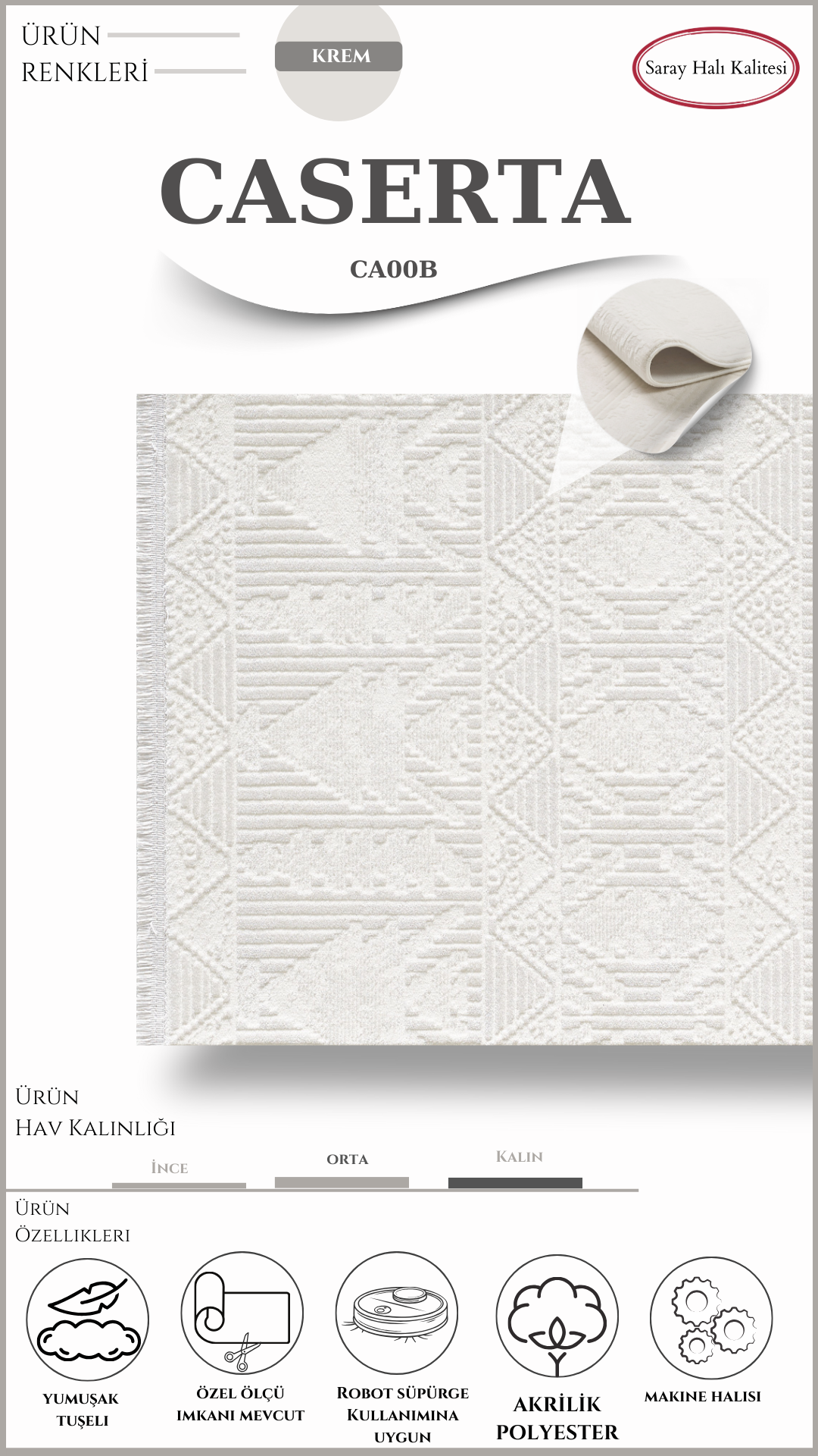 Antre ve Mutfak Halısı Özel Kesim CASERTA CA00B