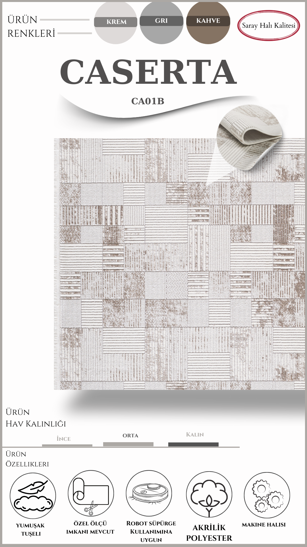 Antre ve Mutfak Halısı Özel Kesim CASERTA CA01B