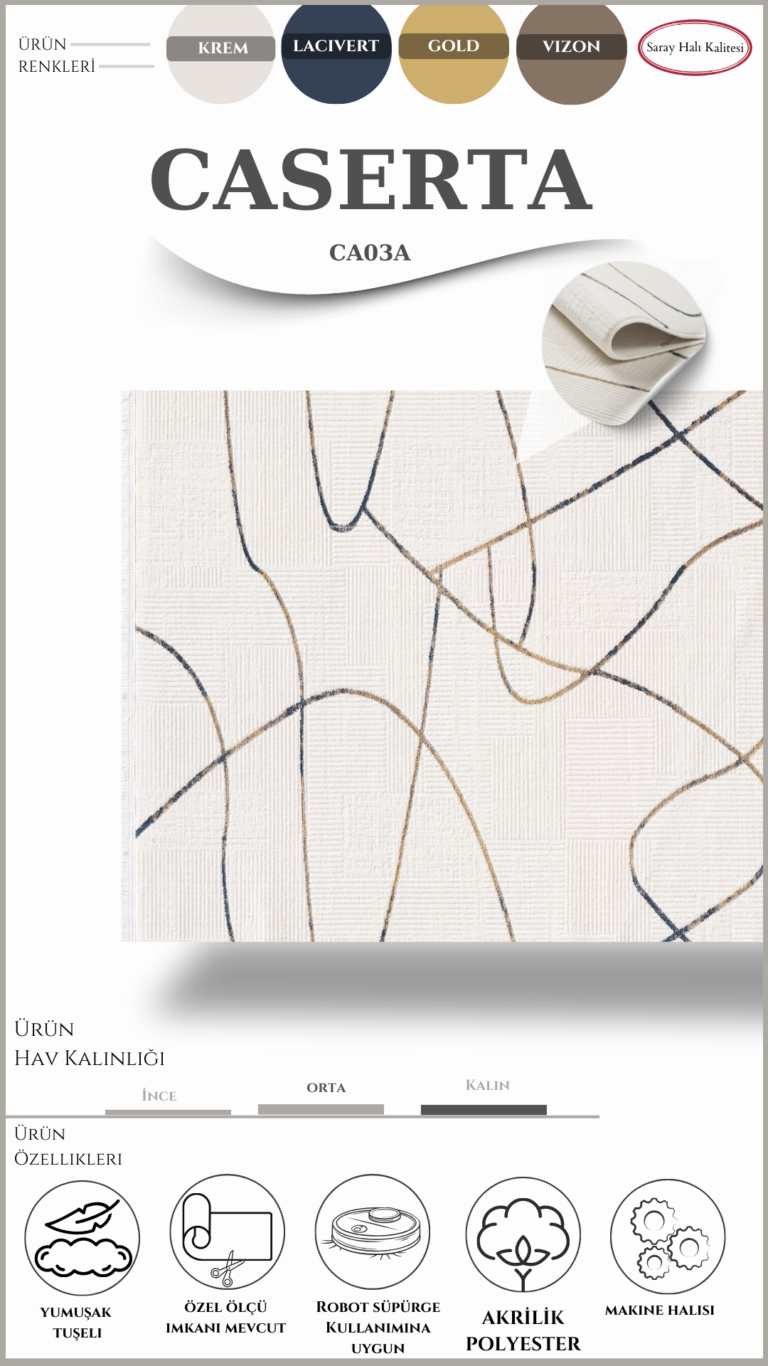 Antre ve Mutfak Halısı Özel Kesim CASERTA CA03A