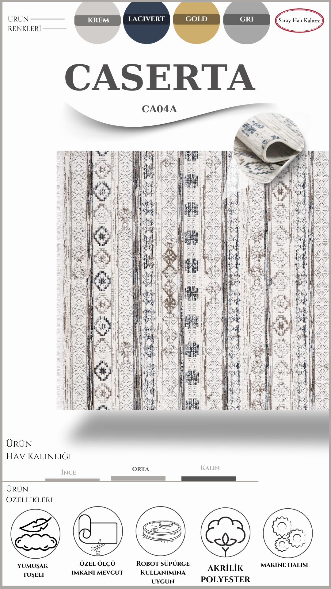 Antre ve Mutfak Halısı Özel Kesim CASERTA CA04A