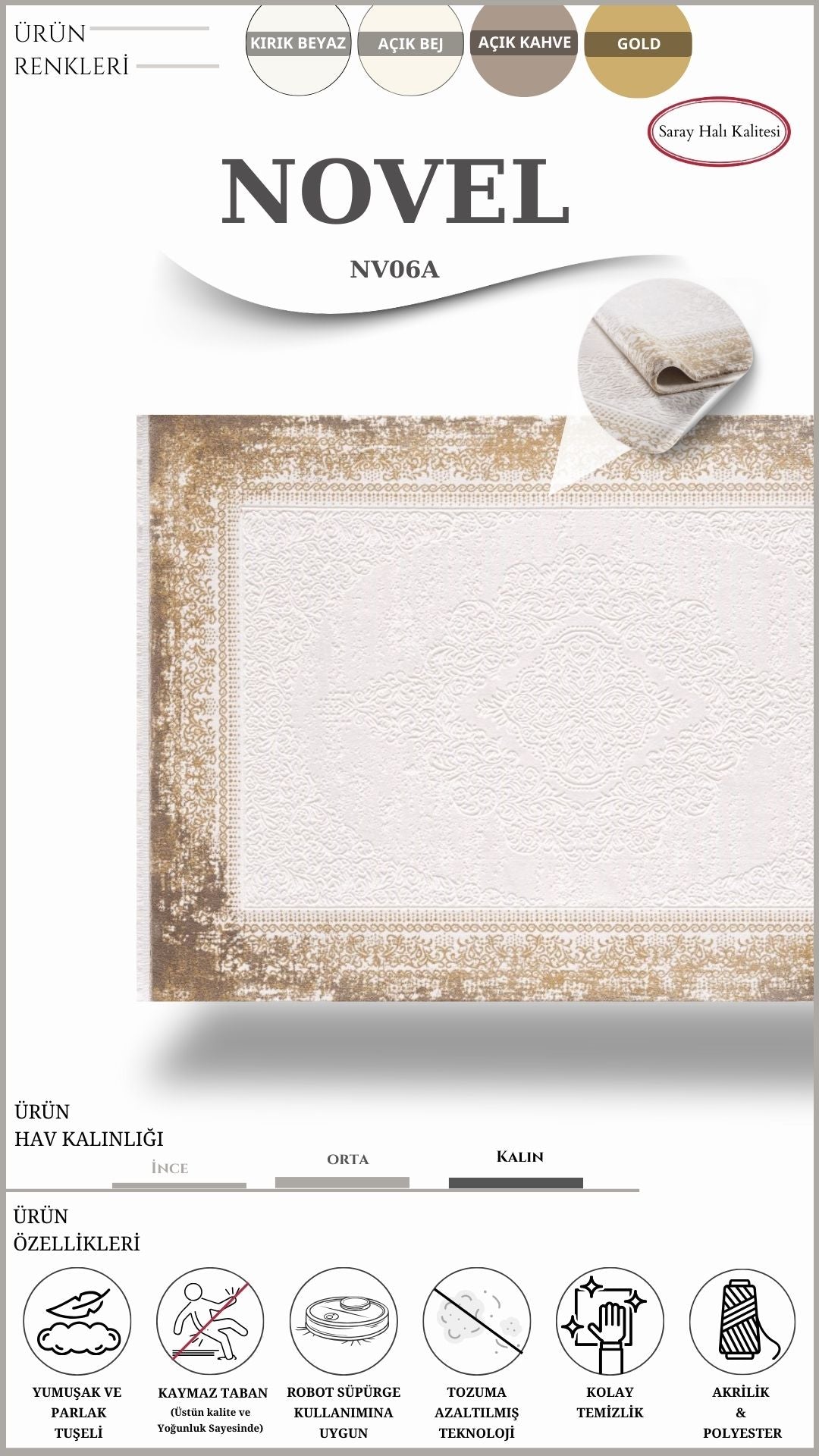 Dekoratif Salon Halısı NOVEL NV06A