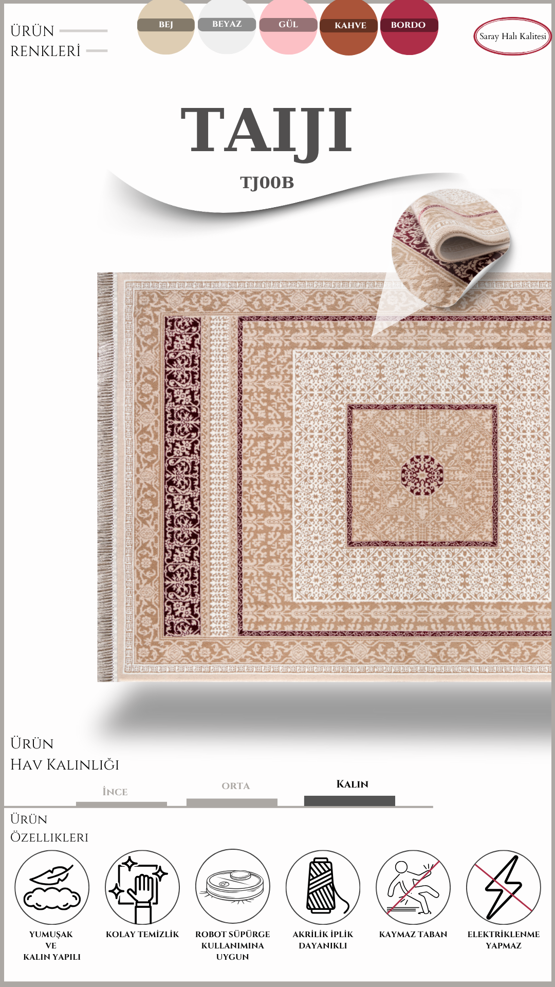 Klasik Salon Halısı TAIJI TJ00B