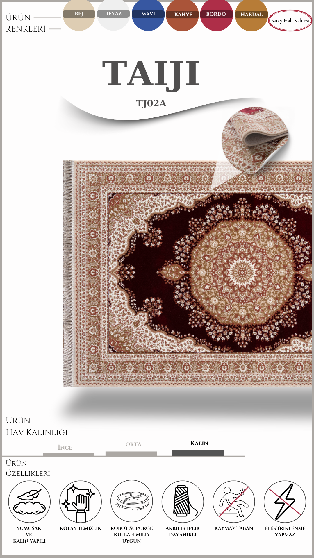 Klasik Salon Halısı TAIJI TJ02A