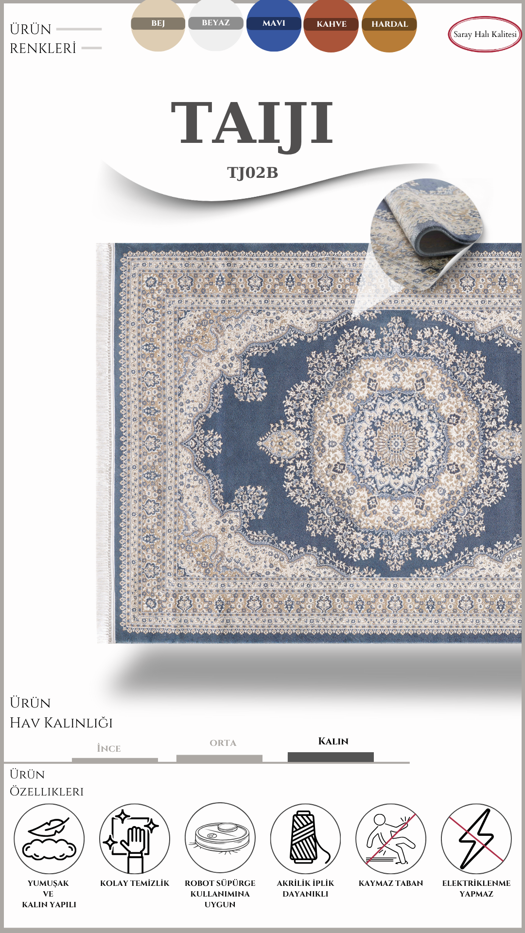 Klasik Salon Halısı TAIJI TJ02B