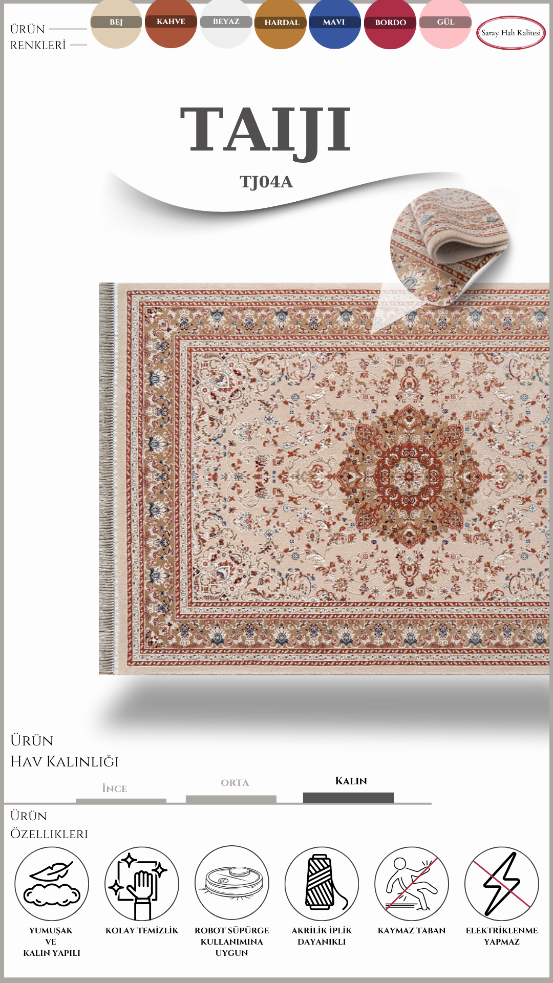 Klasik Salon Halısı TAIJI TJ04A