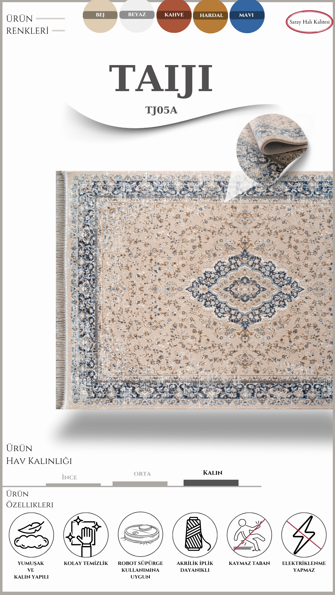 Klasik Salon Halısı TAIJI TJ05A