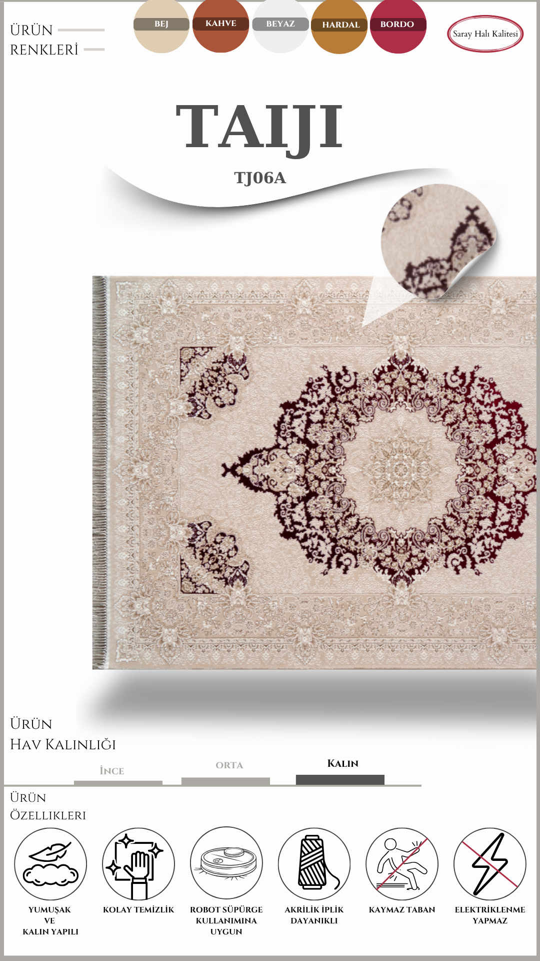 Klasik Salon Halısı TAIJI TJ06A