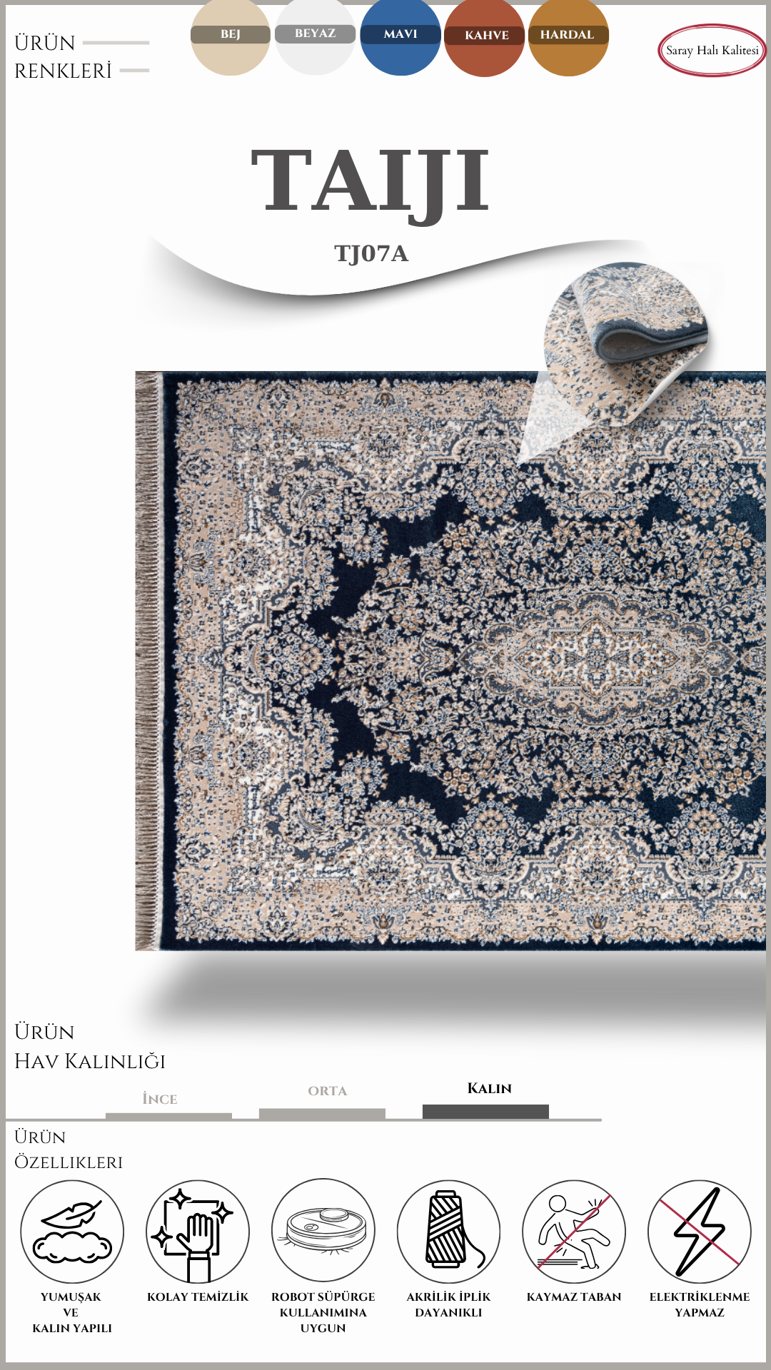 Klasik Salon Halısı TAIJI TJ07A