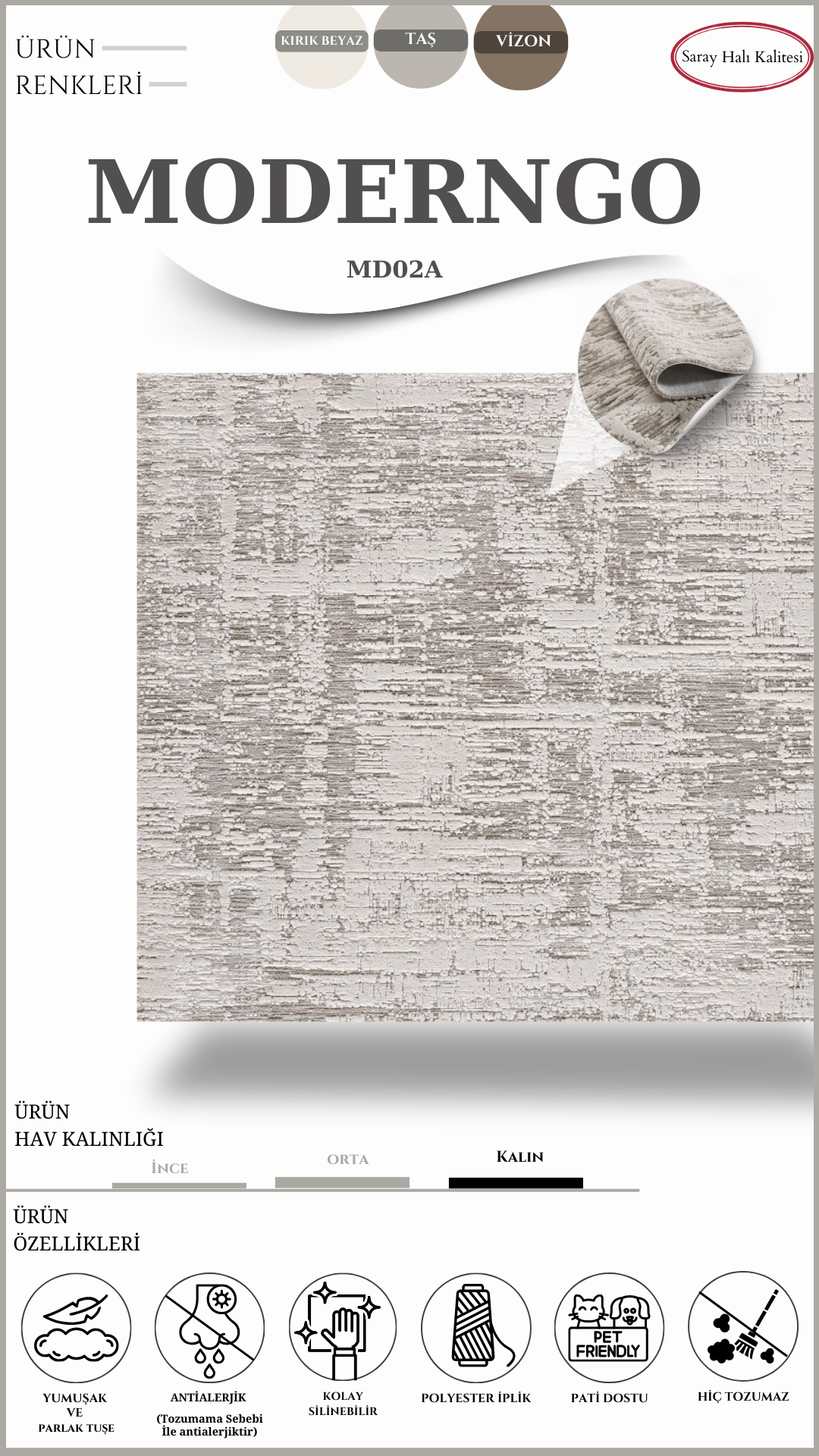 Modern Desenli Salon Halısı Özel Kesim MODERNGO MD02A