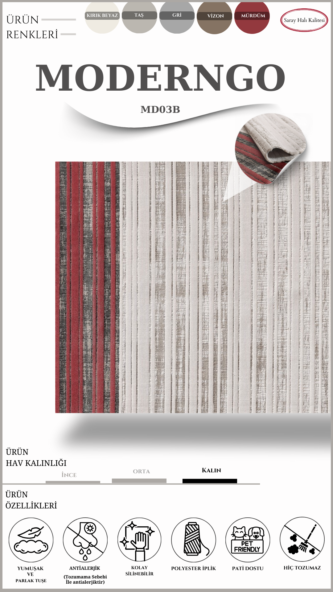 Modern Desenli Salon Halısı MODERNGO MD03B