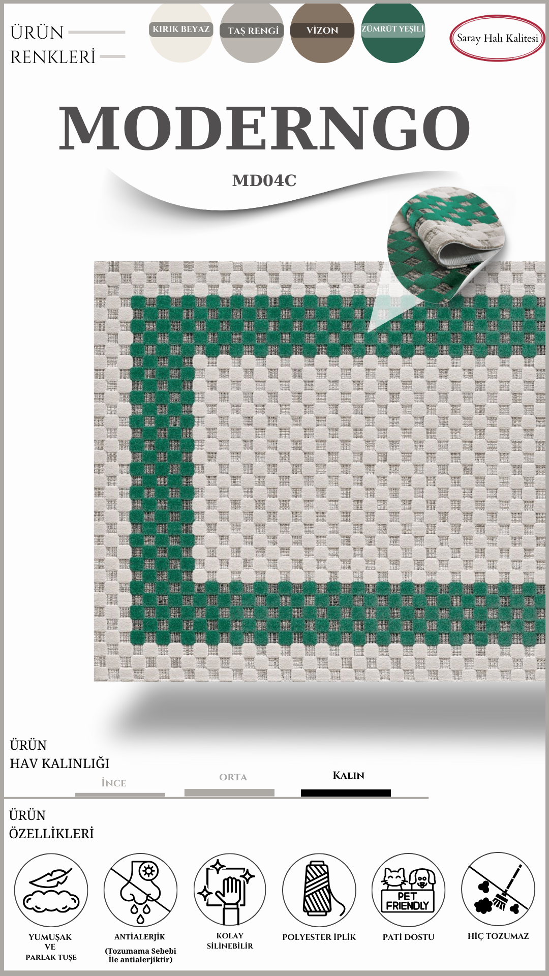 Modern Desenli Salon Halısı MODERNGO MD04C