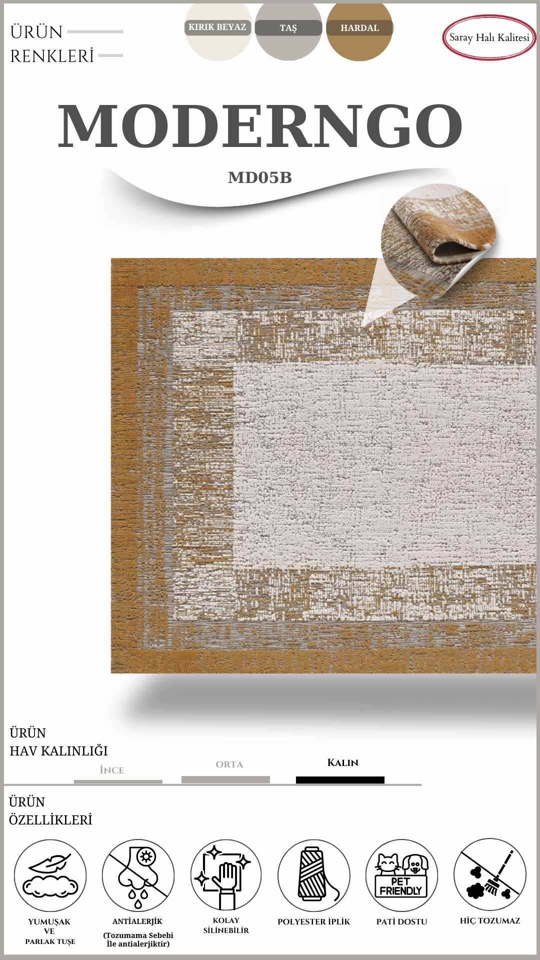 Modern Desenli Salon Halısı MODERNGO MD05B