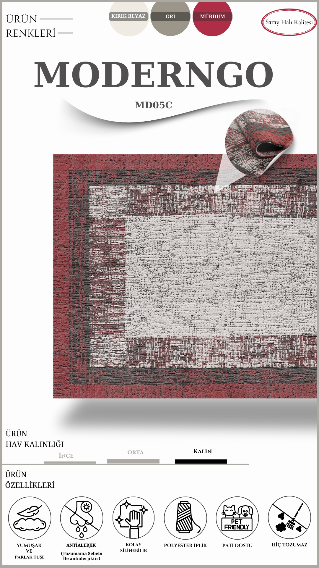 Modern Desenli Salon Halısı MODERNGO MD05C