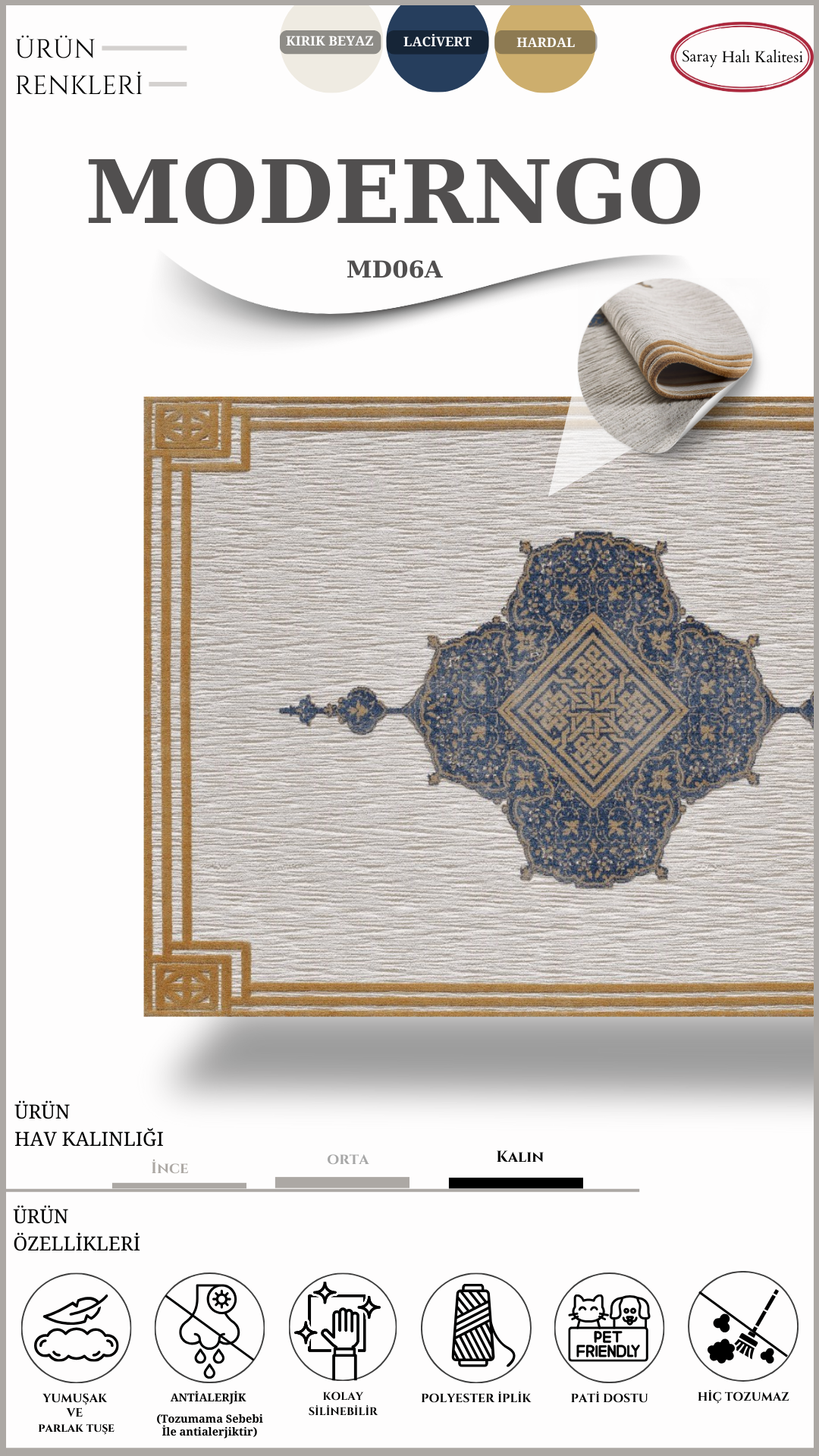 Modern Desenli Salon Halısı MODERNGO MD06A