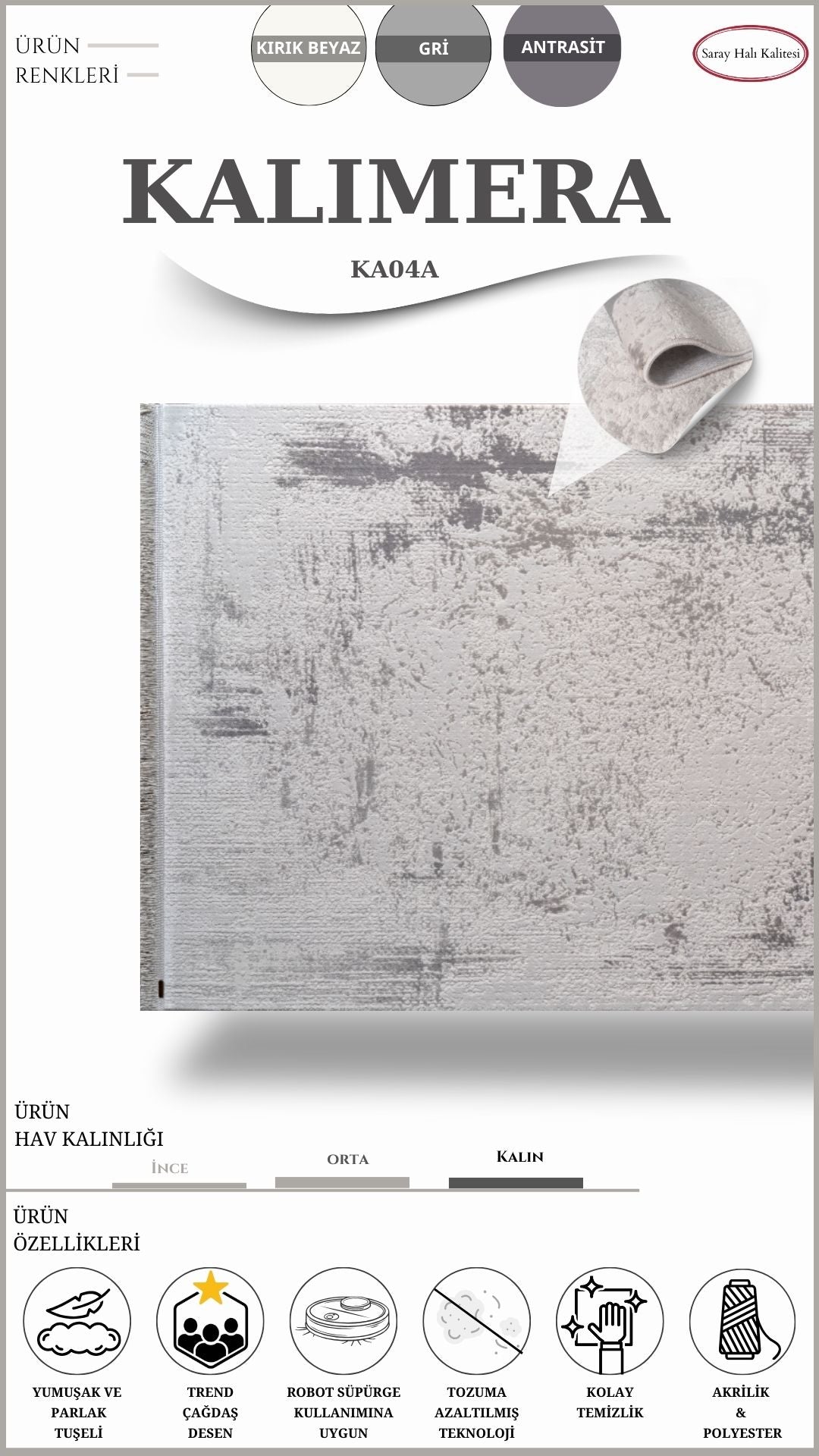 Salon Halısı Yüksek İlmekli KALIMERA KA04A