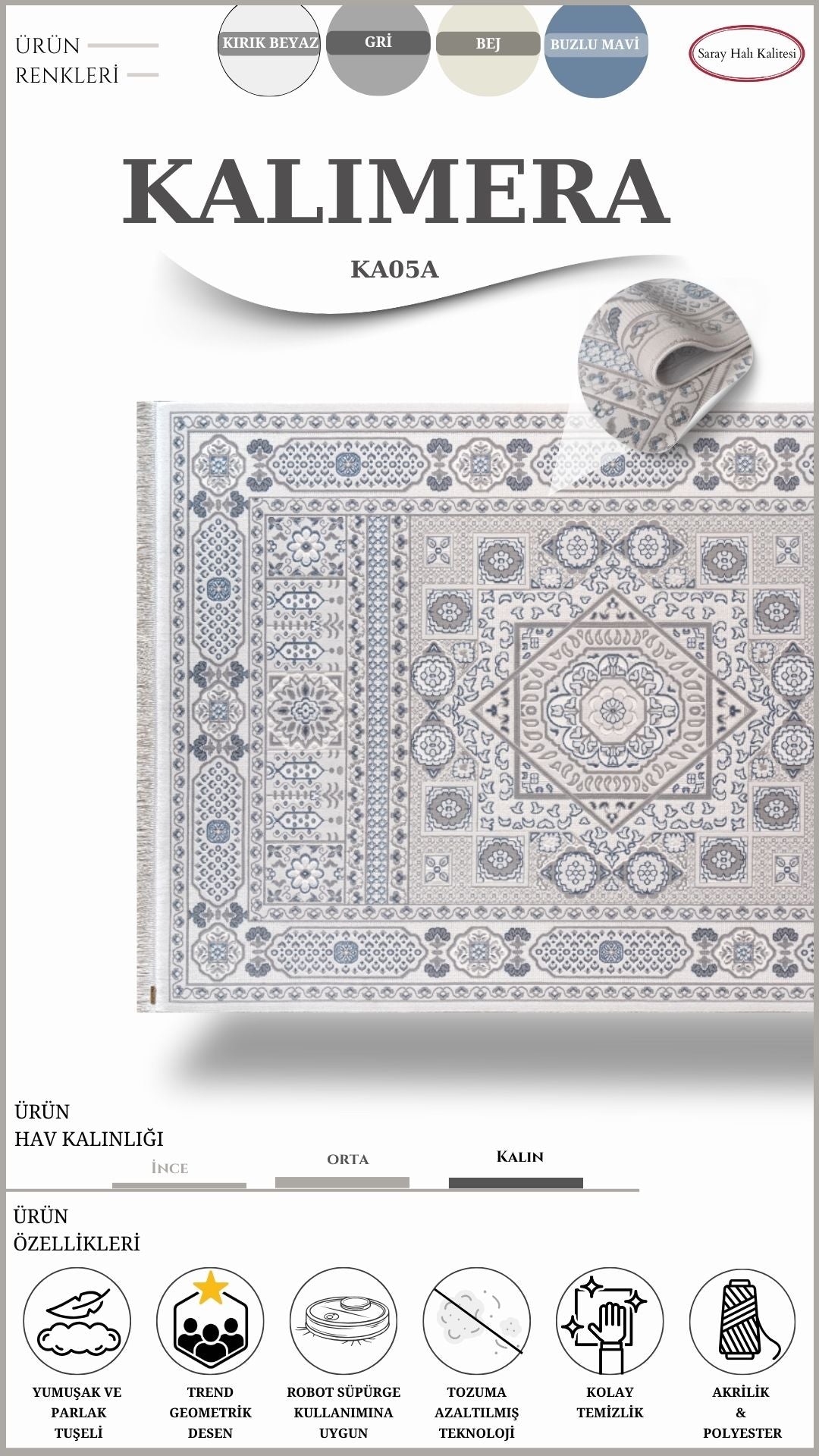 Salon Halısı Yüksek İlmekli KALIMERA KA05A