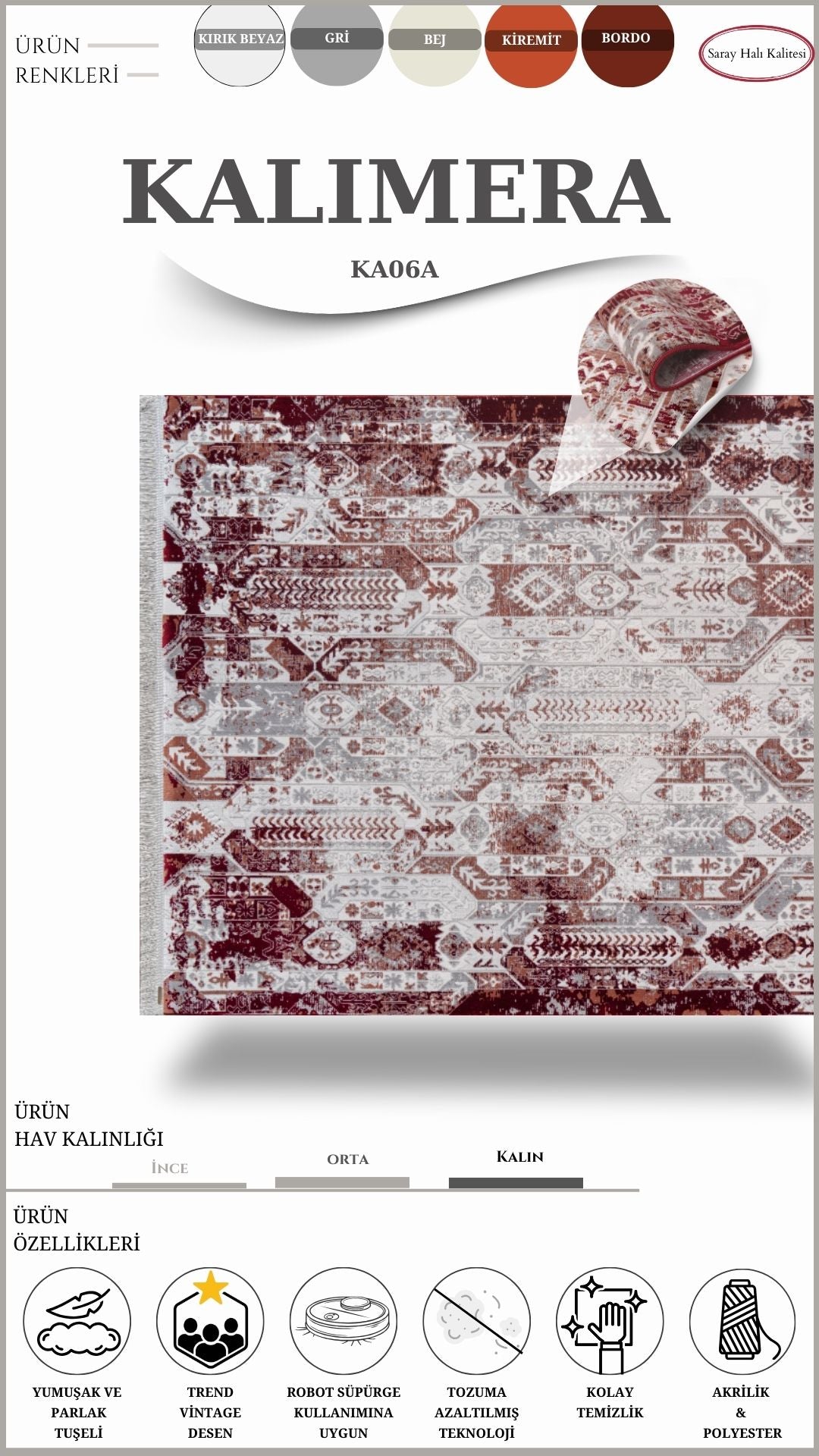 Salon Halısı Yüksek İlmekli KALIMERA KA06A