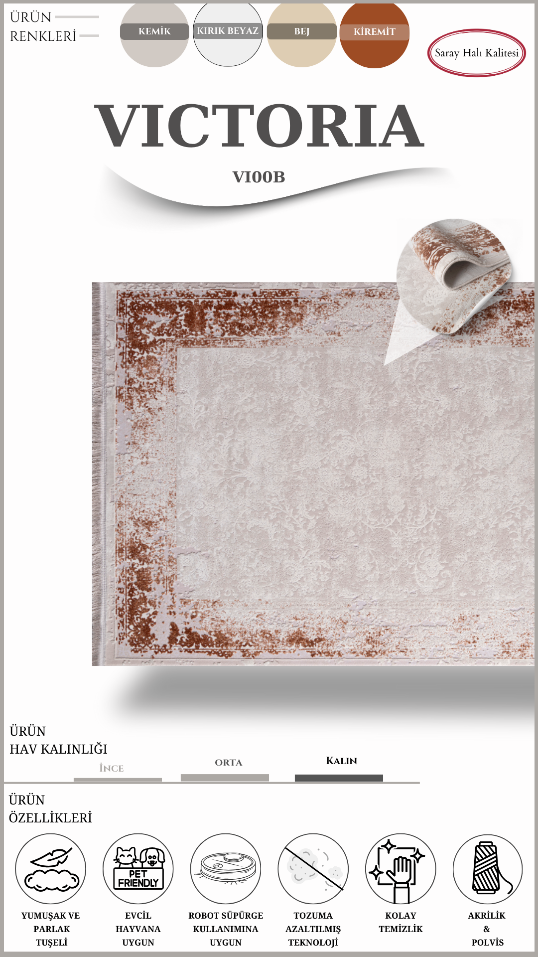 Salon ve Oturma Odası Halısı VICTORIA VI00B