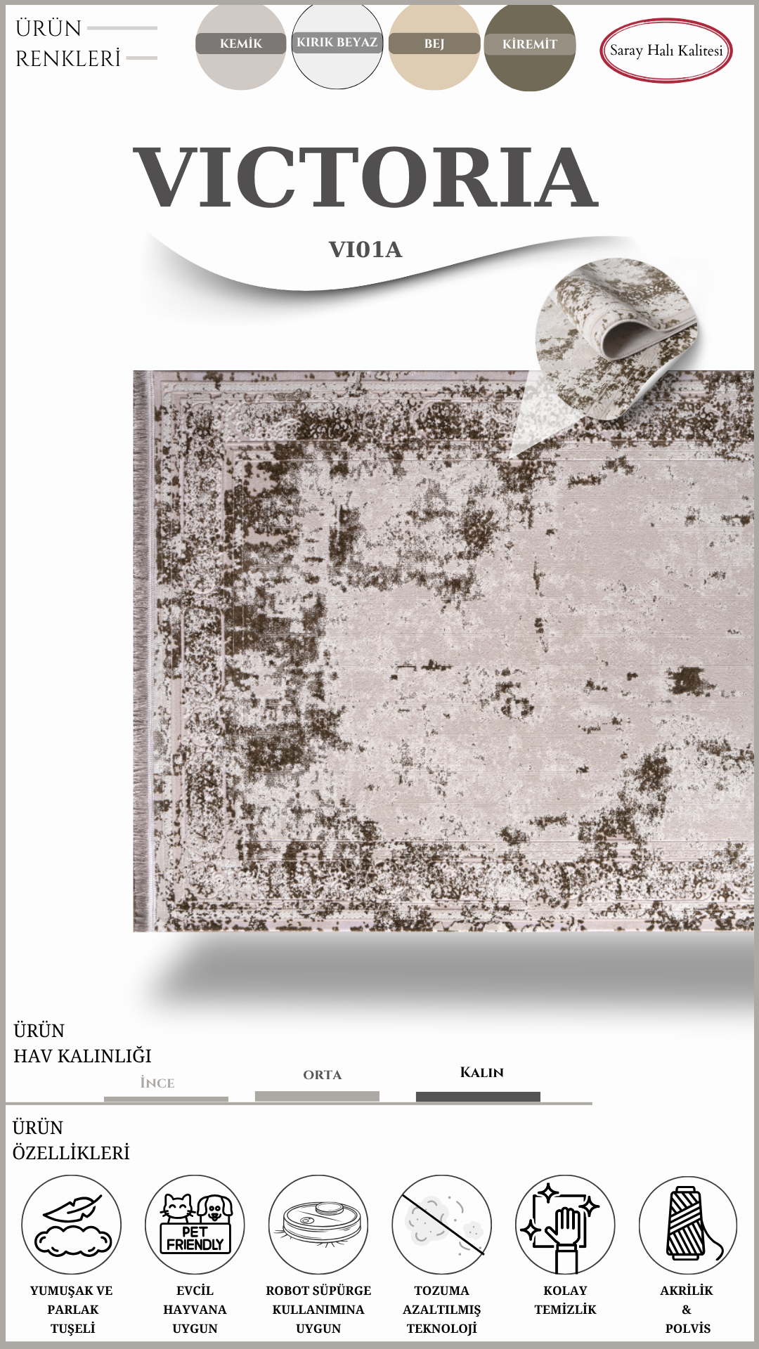 Salon ve Oturma Odası Halısı VICTORIA VI01A