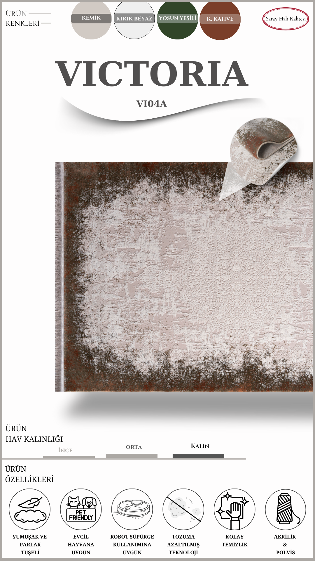 Salon ve Oturma Odası Halısı VICTORIA VI04A