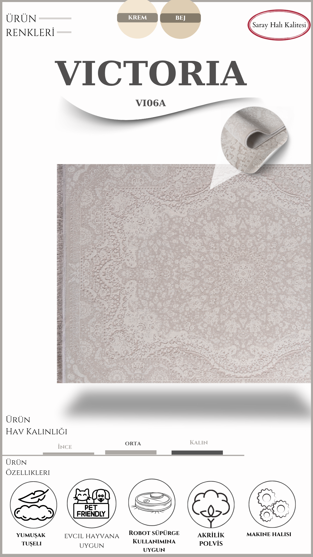 Salon ve Oturma Odası Halısı VICTORIA VI06A