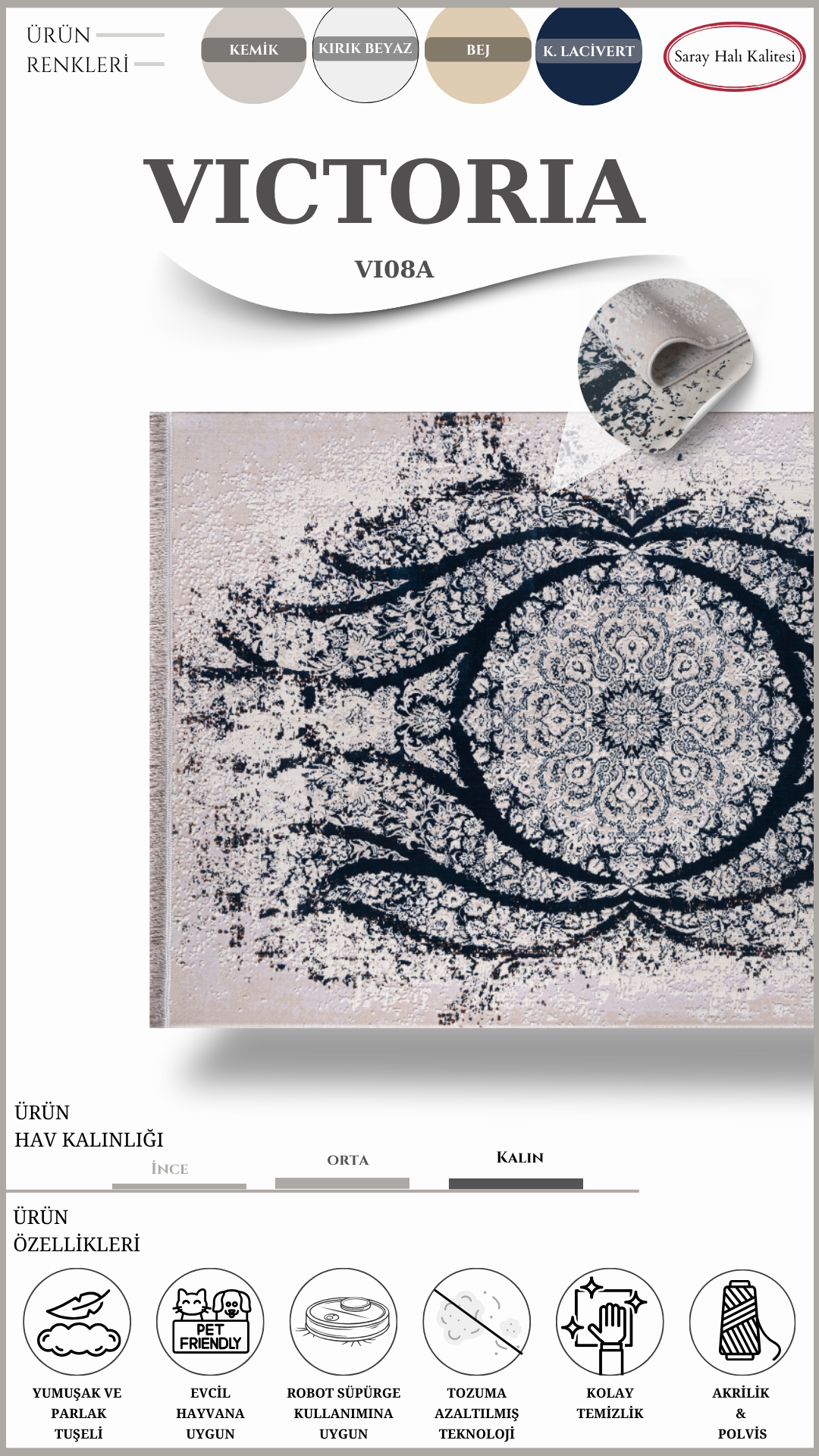 Salon ve Oturma Odası Halısı VICTORIA VI08A