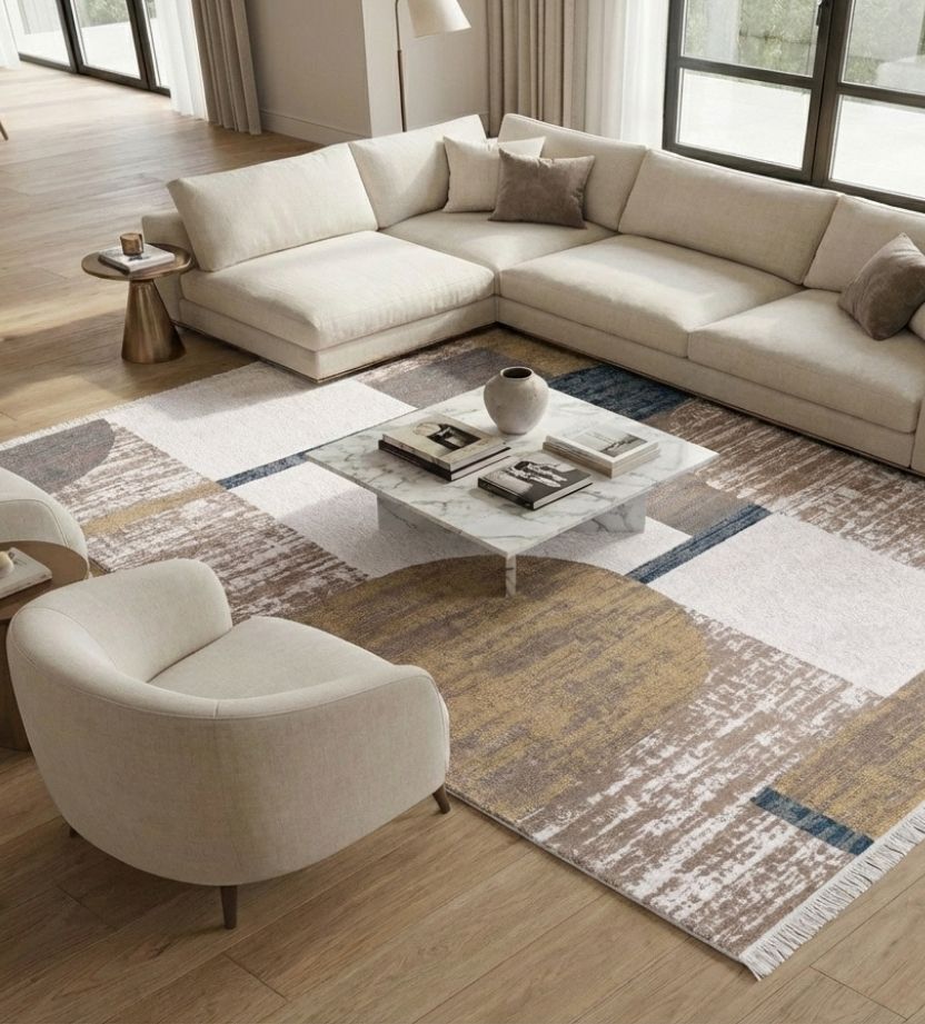 Geometrik ve Modern Desenli Özel Kesim Halı ORION OR10A