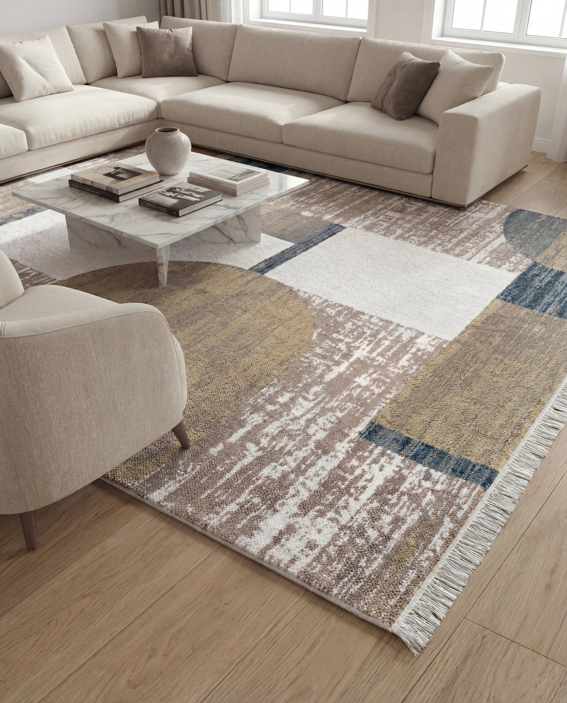 Geometrik ve Modern Desenli Özel Kesim Halı ORION OR10A