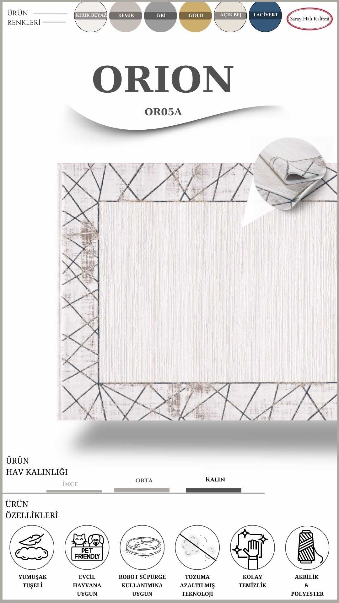 Geometrik ve Modern Desenli Halı ORION OR05A