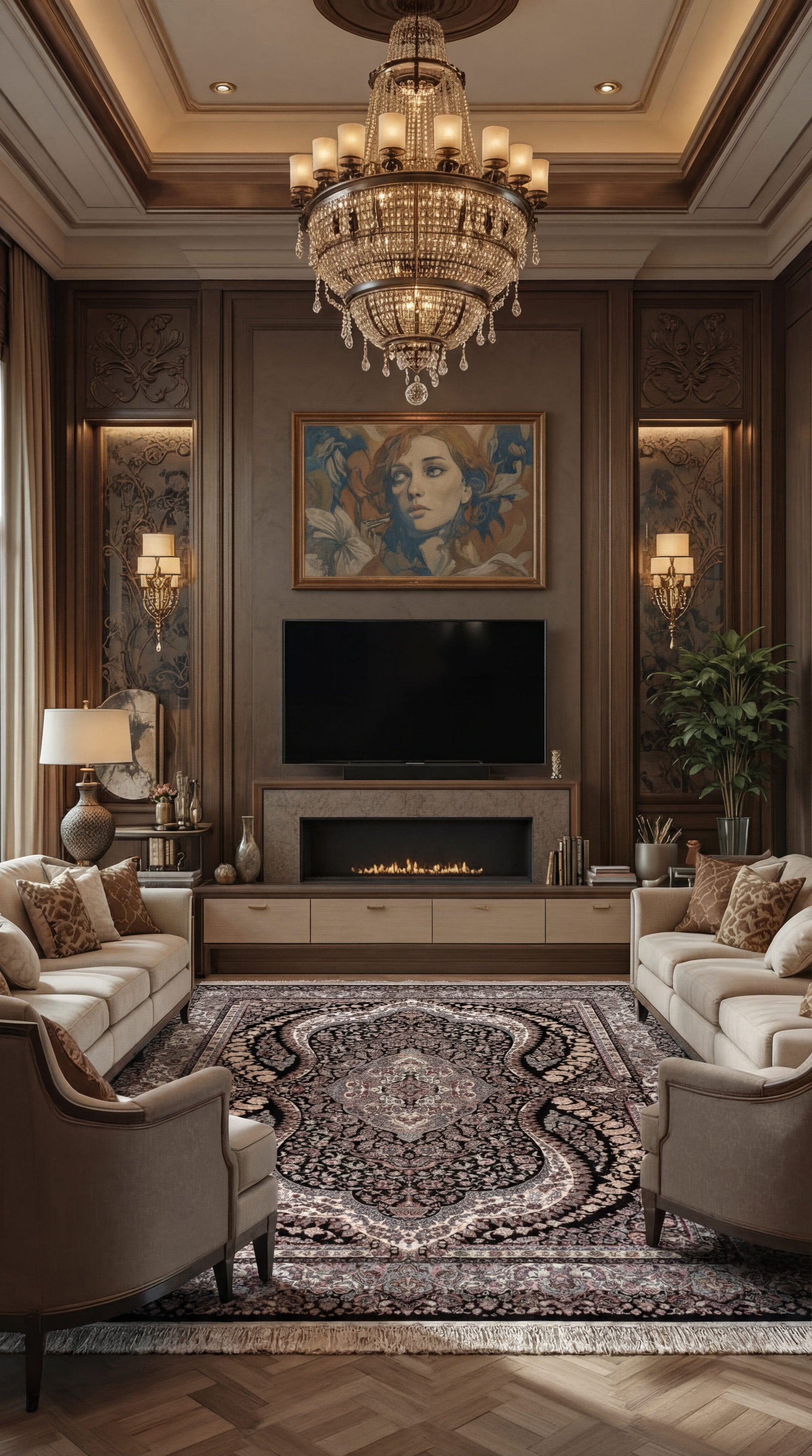 Klasik, Geleneksel Motifli Kaliteli Salon Halısı VERSAY VR02B