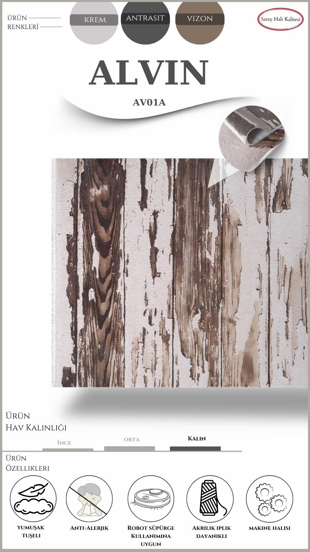 Modern Desenli Genç Odası Halısı ALVIN AL01A
