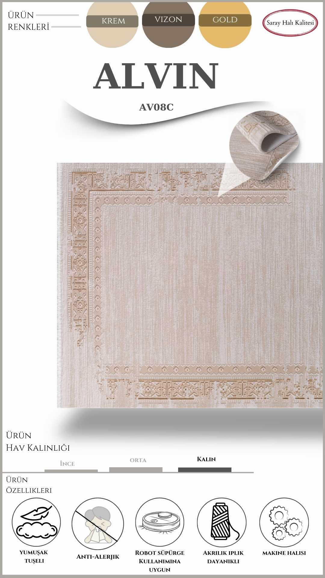 Modern Desenli Genç Odası Halısı ALVIN AL08C
