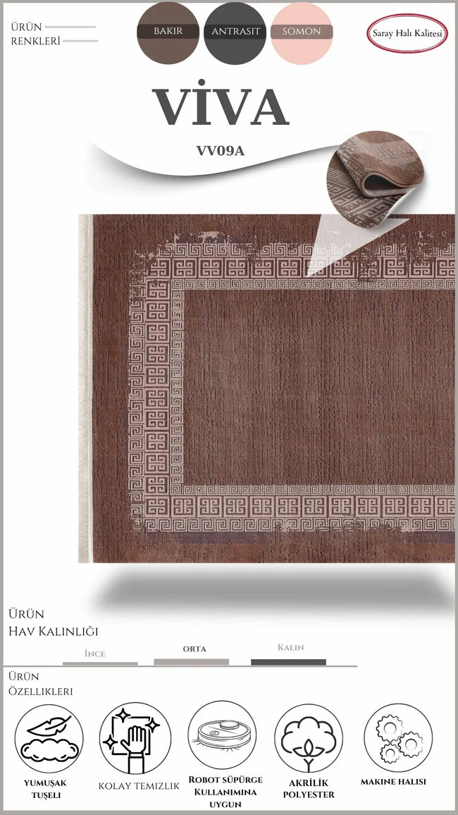 Modern ve Klasik Desenli Salon Halısı VIVA VV09A