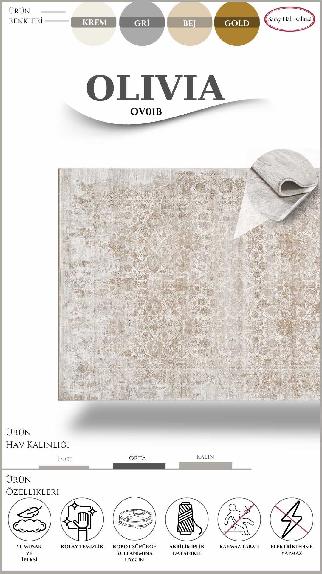 OLİVİA OV01B DİKDÖRTGEN