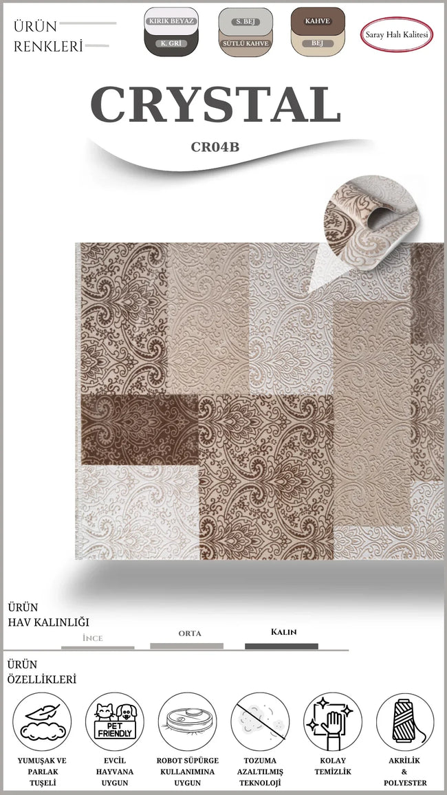 Salon ve Oturma Odası Halısı CRYSTAL CR04B
