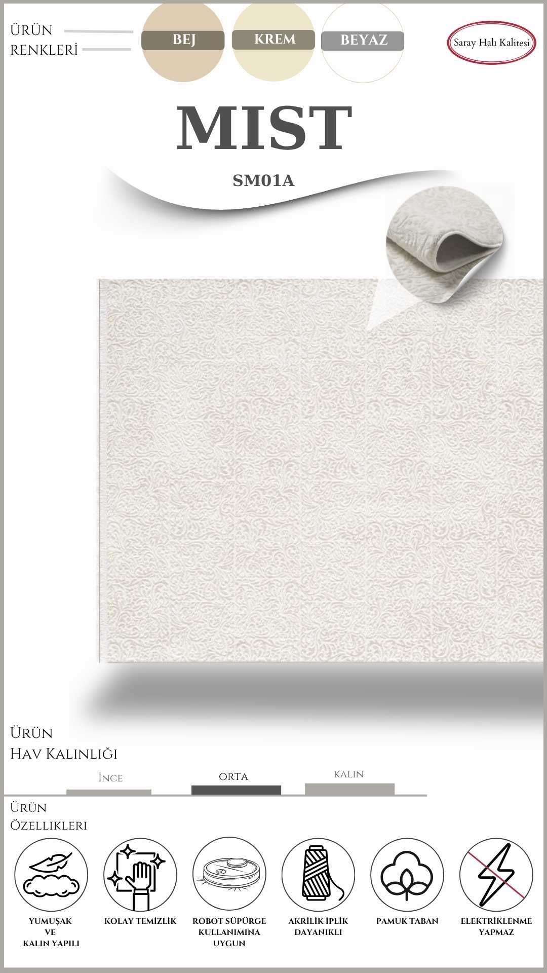 SARAY MİST SM01A DİKDÖRTGEN