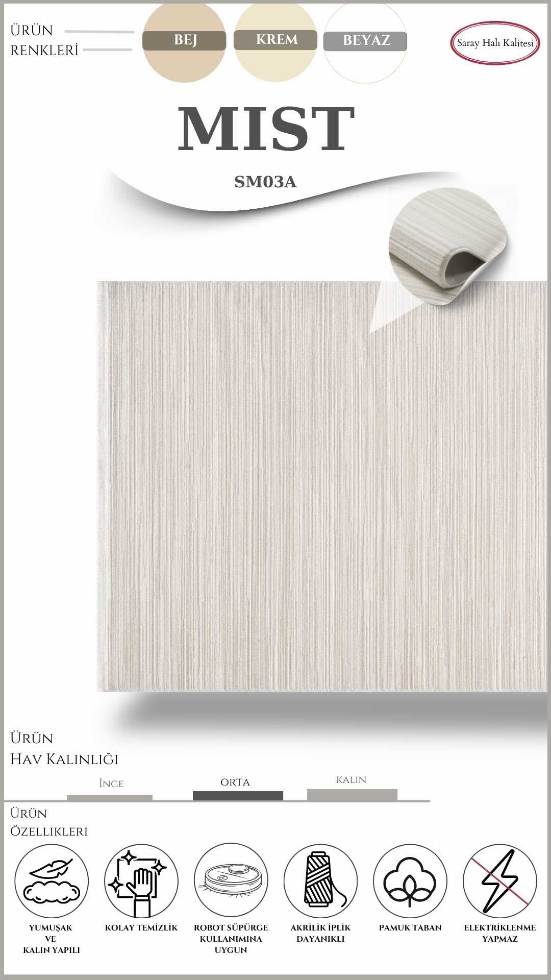 SARAY MİST SM03A DİKDÖRTGEN