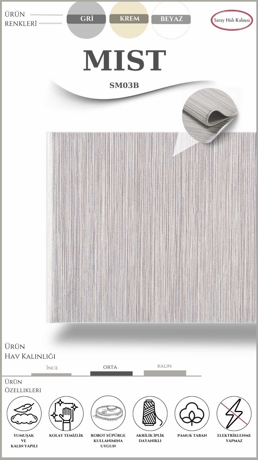 SARAY MİST SM03B DİKDÖRTGEN