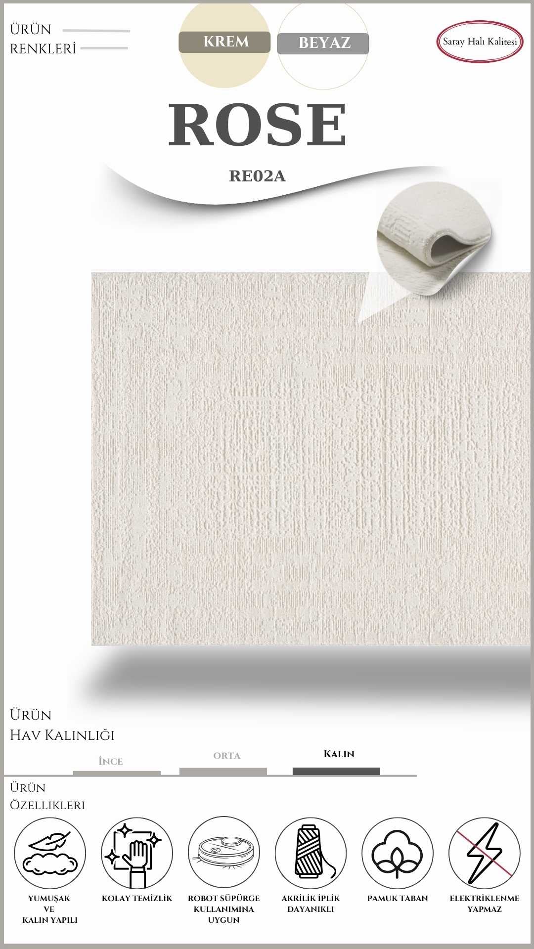 SARAY ROSE RE02A DİKDÖRTGEN