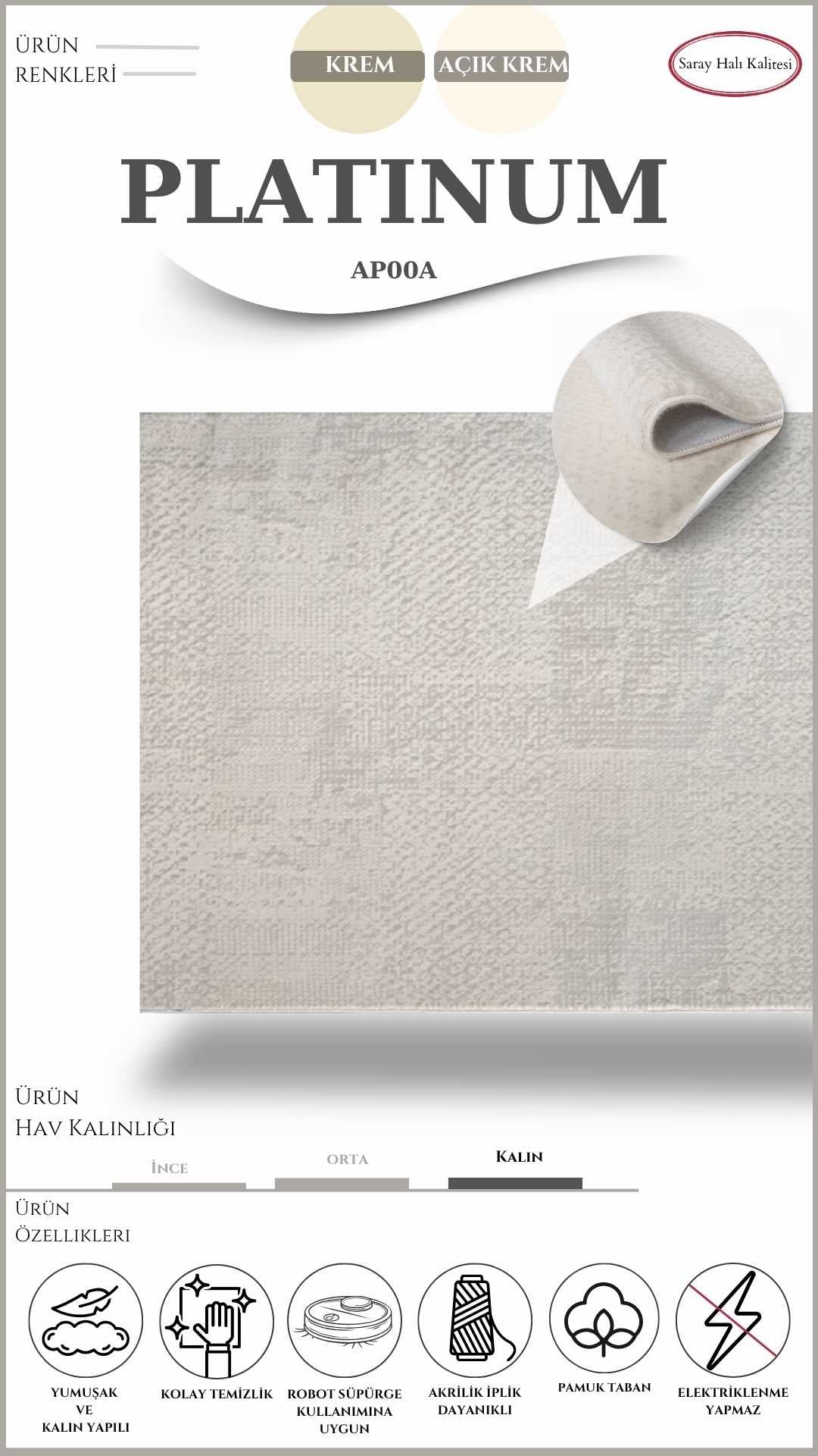Yolluk ve Mutfak Halısı Özel Kesim PLATINUM AP00A