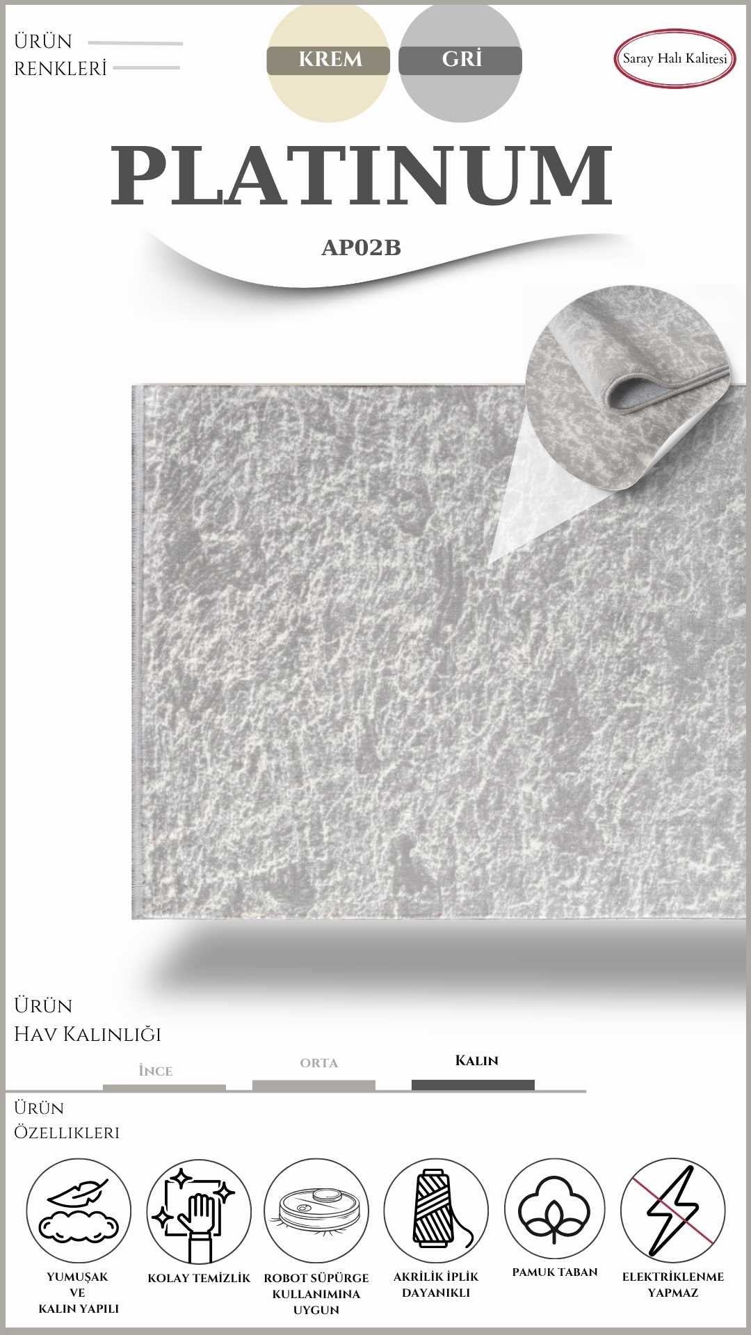 Yolluk ve Mutfak Halısı Özel Kesim PLATINUM AP02B