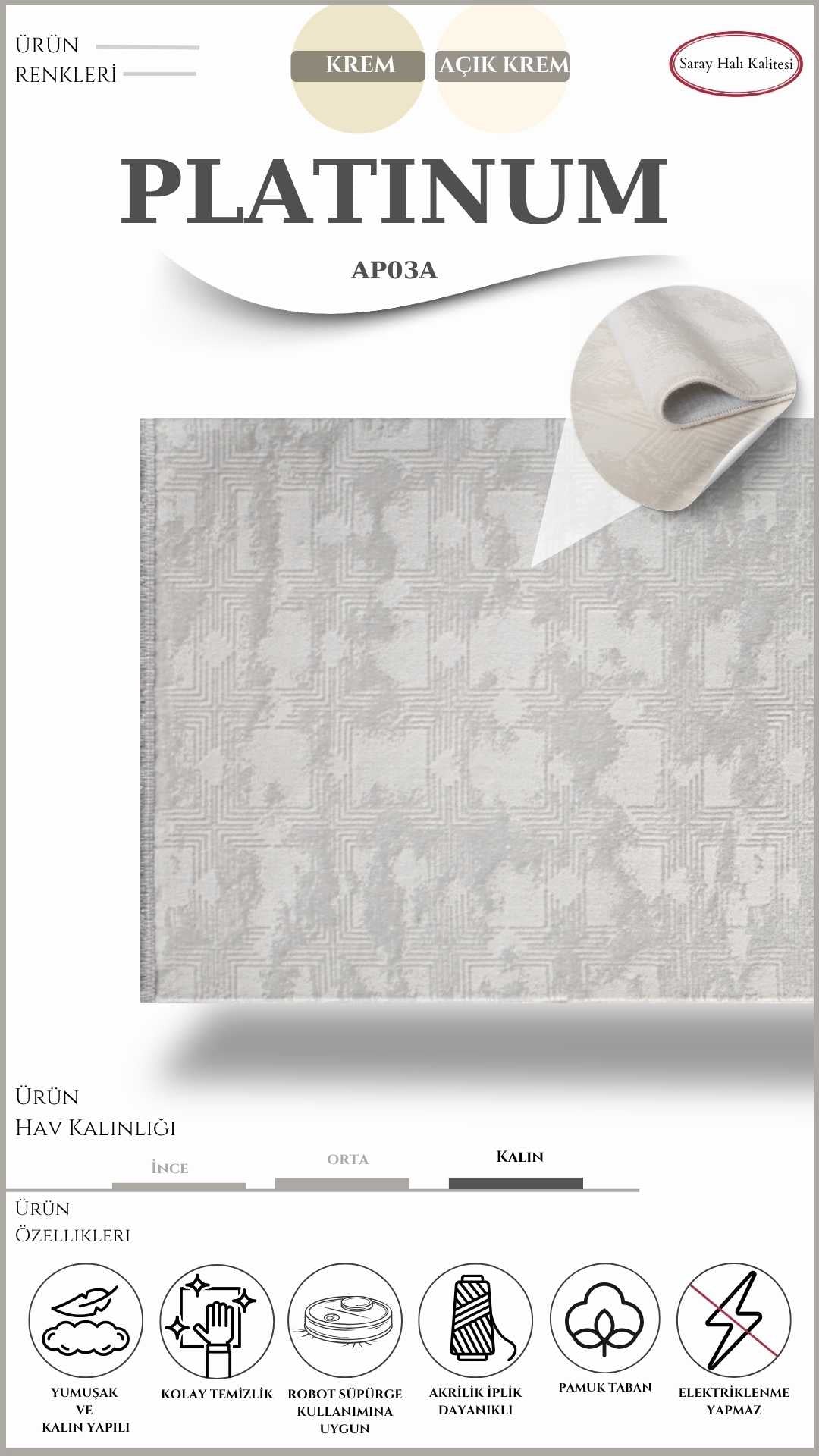 Yolluk ve Mutfak Halısı Özel Kesim PLATINUM AP03A